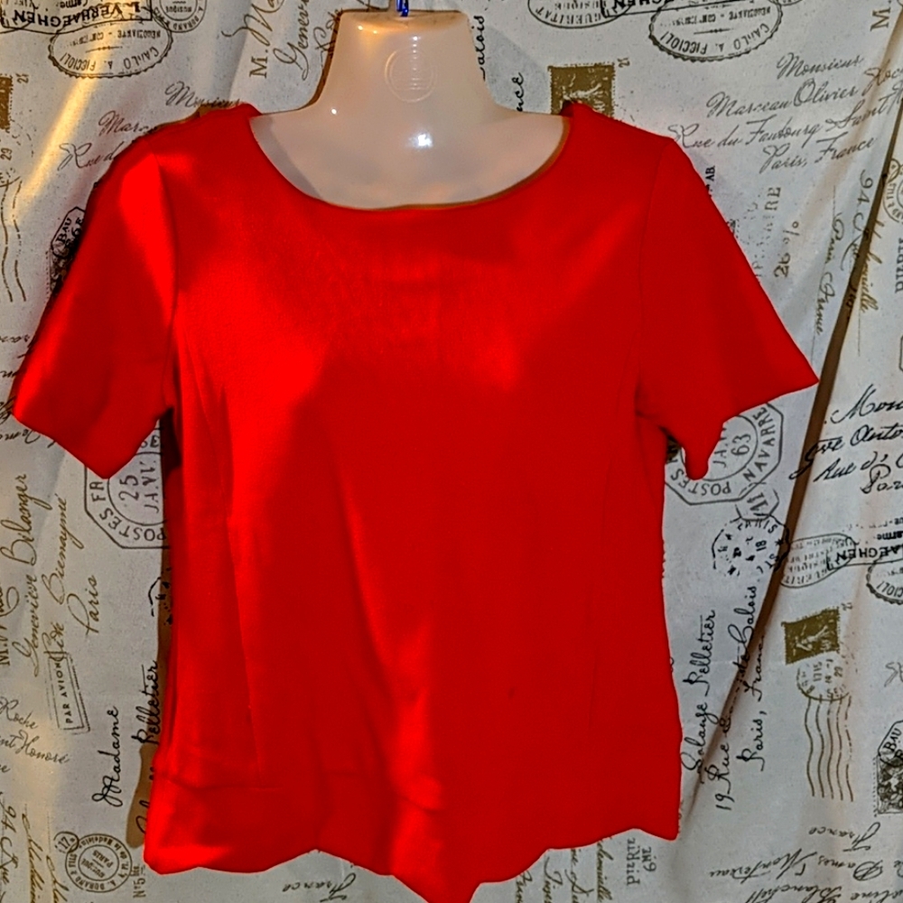 Talbot's Petite Red Knit Top